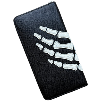 Kapital Thumbs Up Bone Hand Zip Long Wallet