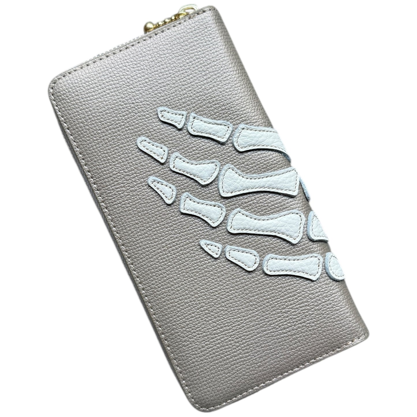 Kapital Thumbs Up Bone Hand Zip Long Wallet