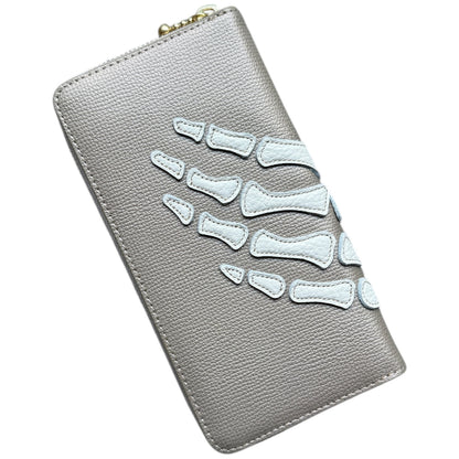 Kapital Thumbs Up Bone Hand Zip Long Wallet