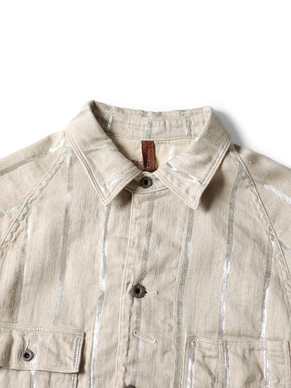Kapital Linen Glitter Phillies Stripe Cactus Coverall