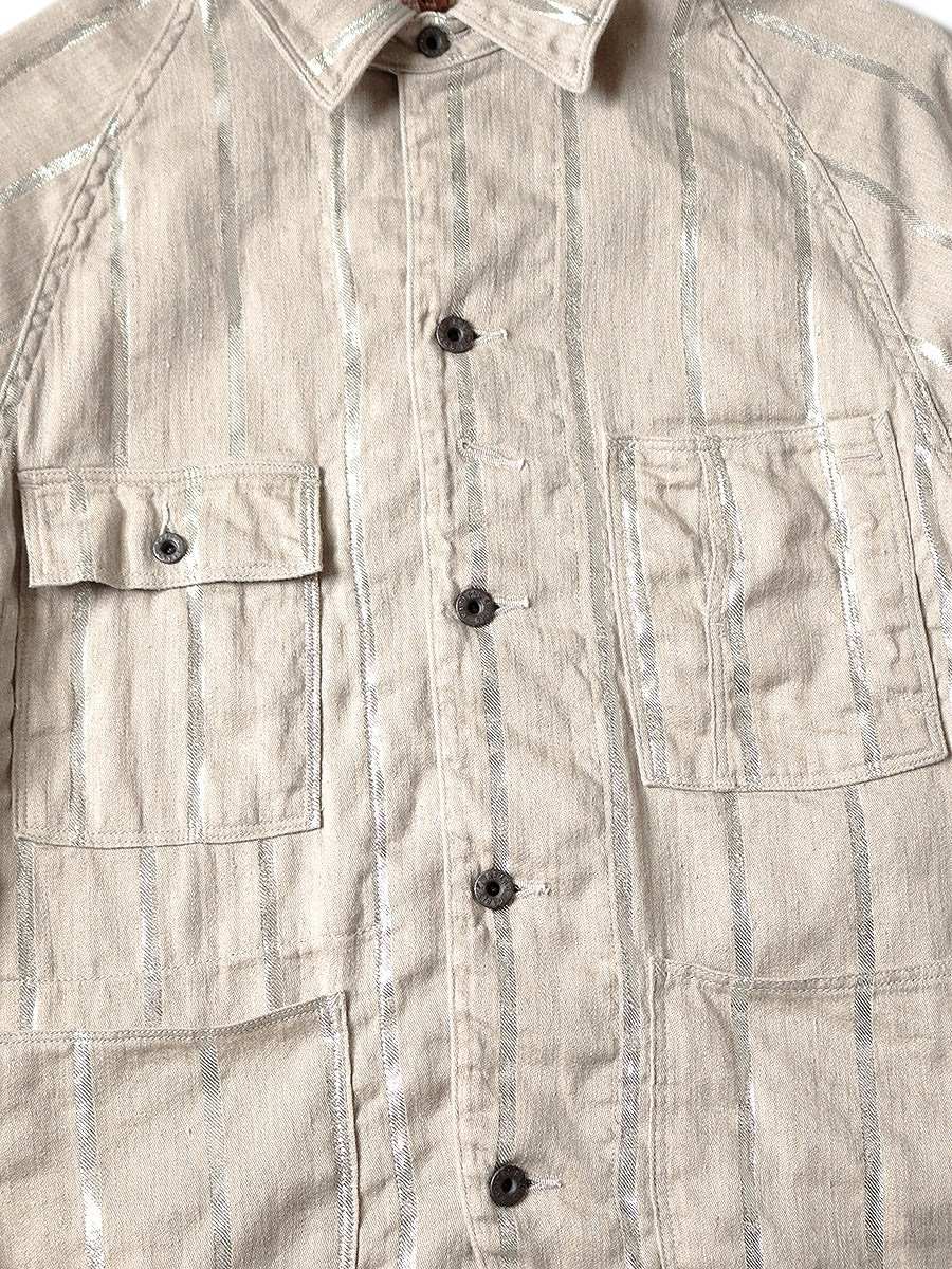 Kapital Linen Glitter Phillies Stripe Cactus Coverall