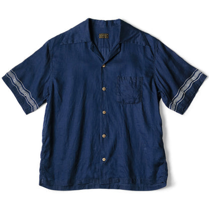 Kapital French Cross Linen Wrangle Collar Aloha Shirt (Souffle Crest Print)