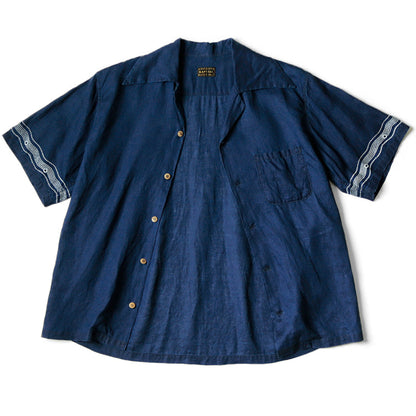 Kapital French Cross Linen Wrangle Collar Aloha Shirt (Souffle Crest Print)