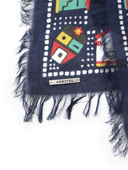 Kapital Rayon Fringe Stole (Kachina & Peckish Rainbowy)