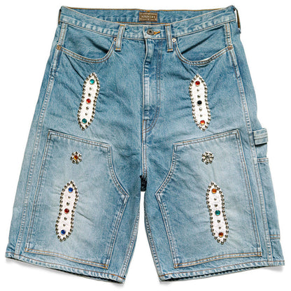 Kapital 14oz Denim Short Pants Studs Remake (Indigo Processing)