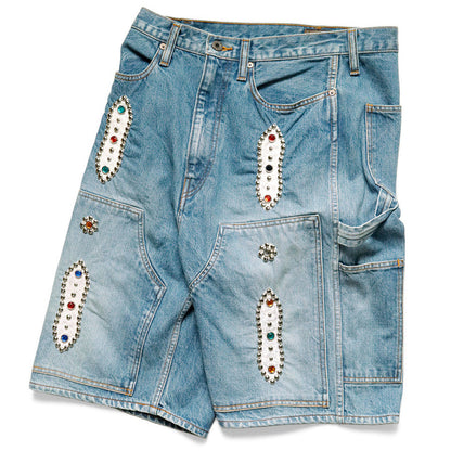 Kapital 14oz Denim Short Pants Studs Remake (Indigo Processing)