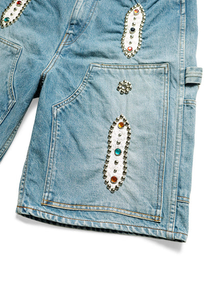 Kapital 14oz Denim Short Pants Studs Remake (Indigo Processing)