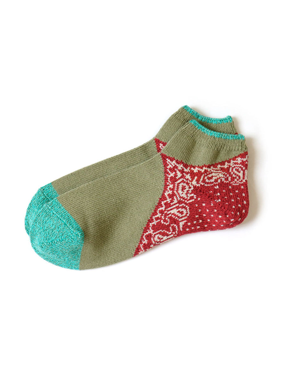 Kapital 96 Heel Paisley Bandana Ankle Socks