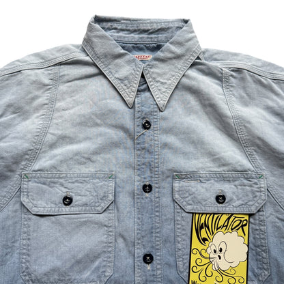 Kapital Chambray 2 Tone Bone Patch Ventilator Work Shirt