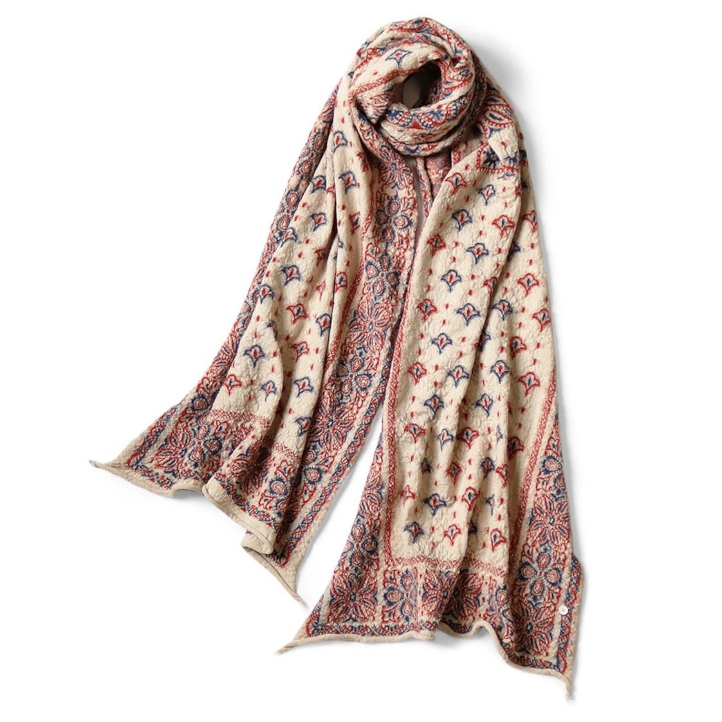 Kapital Colorful Big Felted Wool Bandana Muffler Scarf