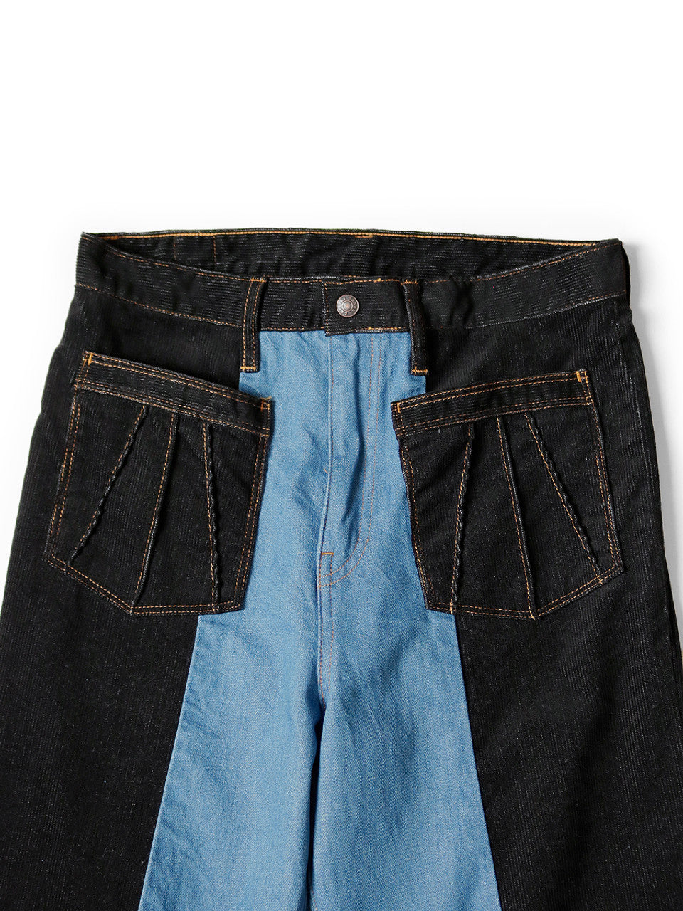 Kapital Corduroy x Denim 2 Tone Gypsy Flare Pants