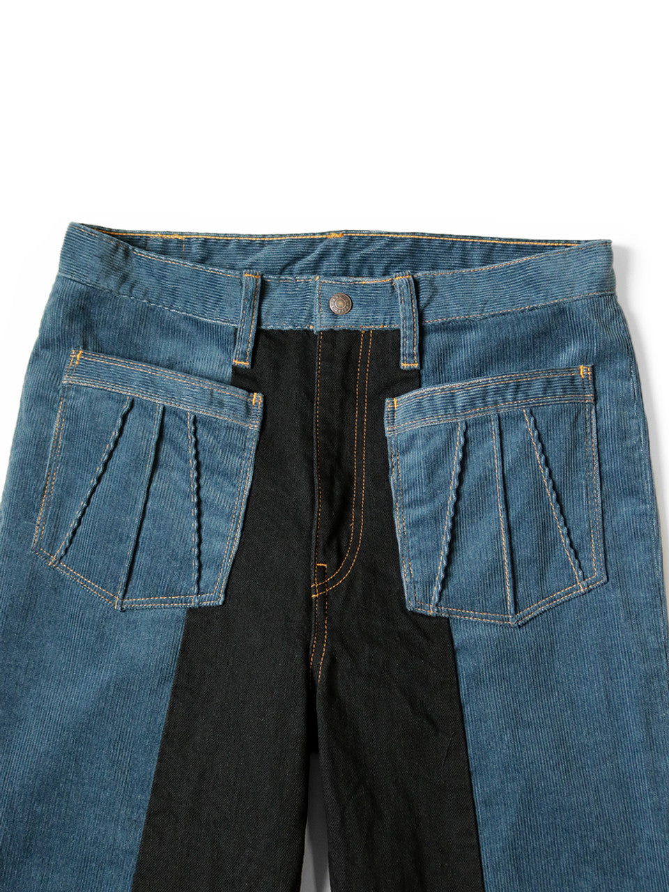 Kapital Corduroy x Denim 2 Tone Gypsy Flare Pants