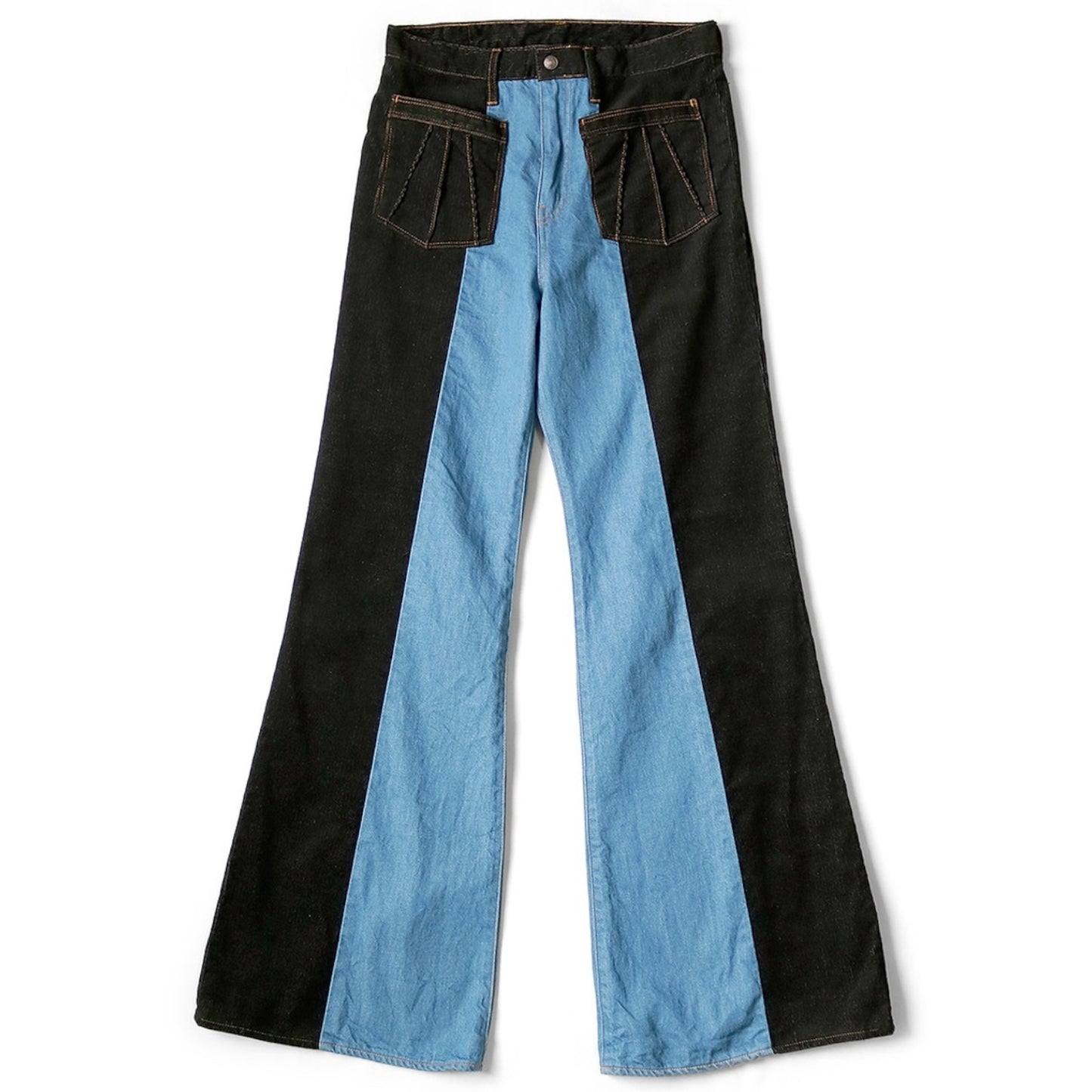 Kapital Corduroy x Denim 2 Tone Gypsy Flare Pants