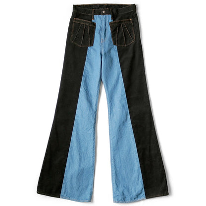 Kapital Corduroy x Denim 2 Tone Gypsy Flare Pants