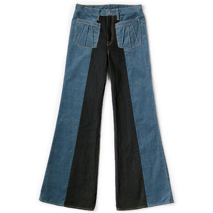 Kapital Corduroy x Denim 2 Tone Gypsy Flare Pants