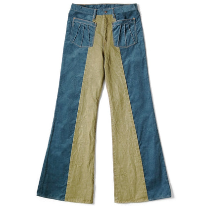 Kapital Corduroy x Denim 2 Tone Gypsy Flare Pants