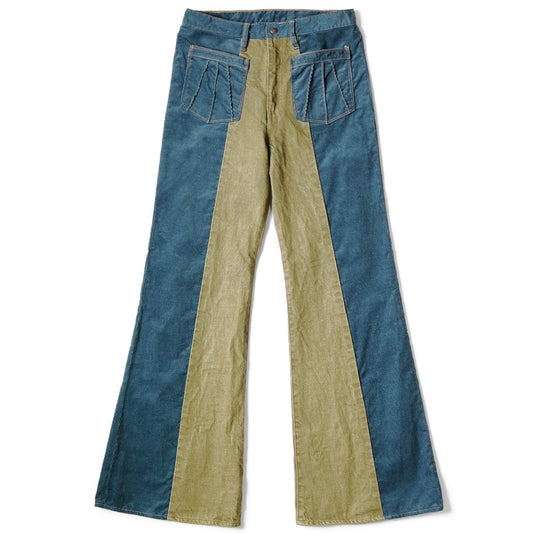 Kapital Corduroy x Denim 2 Tone Gypsy Flare Pants