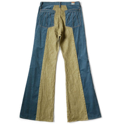 Kapital Corduroy x Denim 2 Tone Gypsy Flare Pants