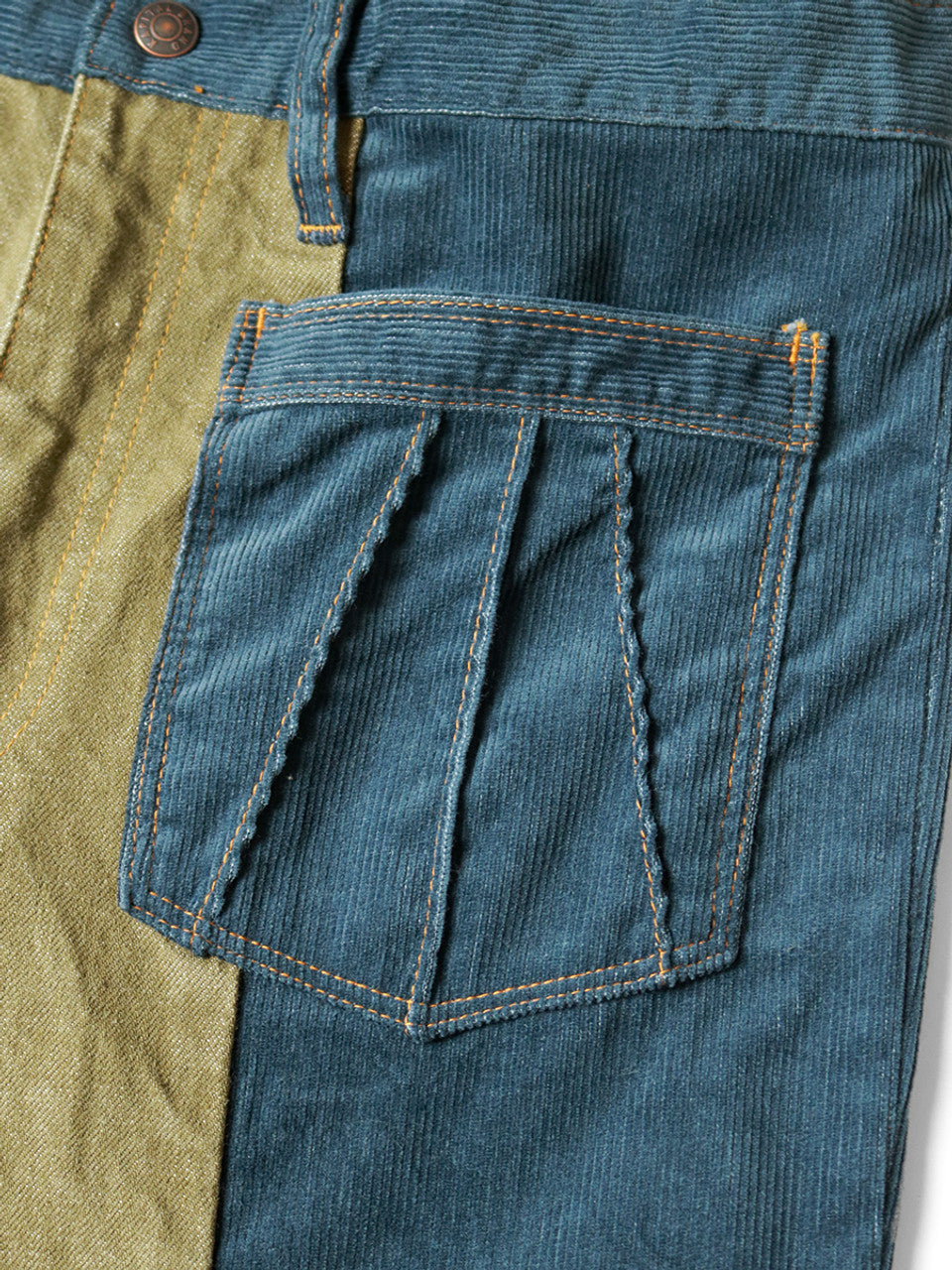 Kapital Corduroy x Denim 2 Tone Gypsy Flare Pants