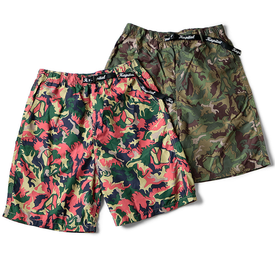 Kapital Quick-Drying Taffeta Piece Camo Easy Shorts