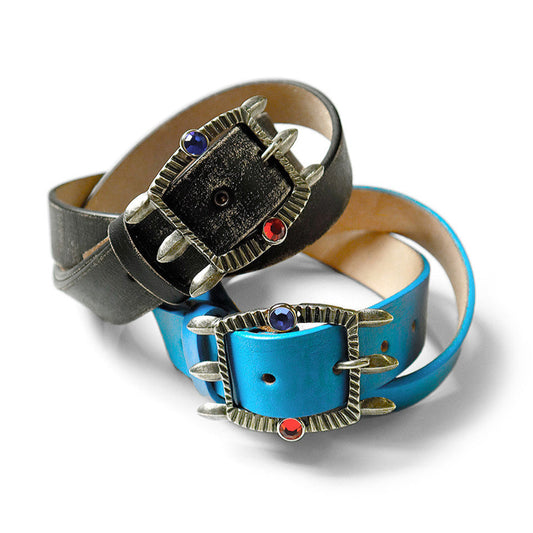 Kapital Oiled Leather Atlas Disco Buckle Belt