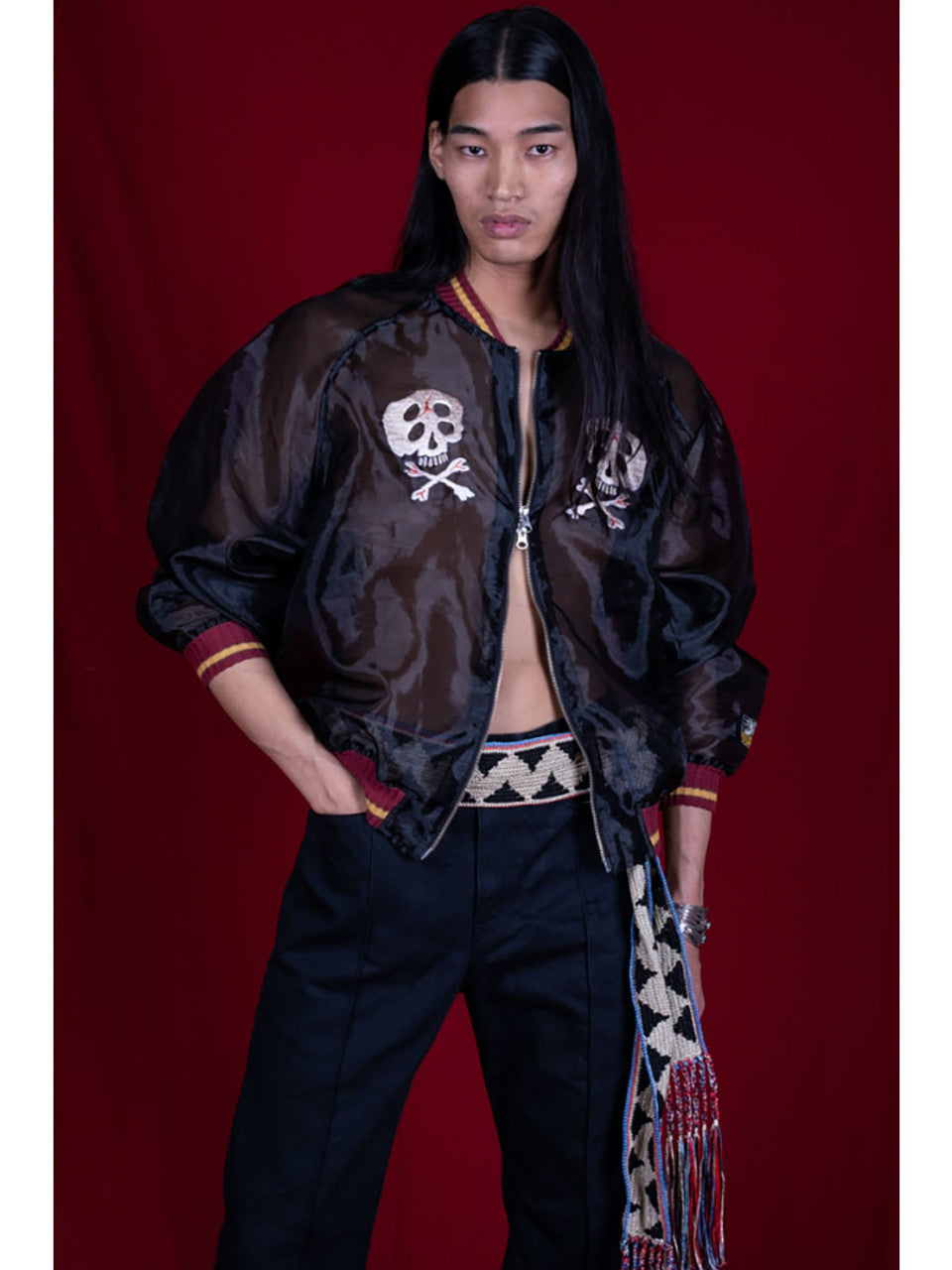 Kapital Sheer Pearl Mosquito Guard Souvenir Jacket (Rain Skull)