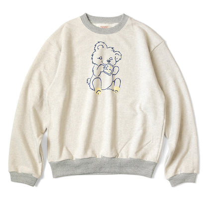 Kapital Top Fleece Crewneck Sweatshirt (Peckish Little Bear Print)