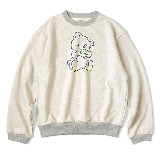 Kapital Top Fleece Crewneck Sweatshirt (Peckish Little Bear Print)