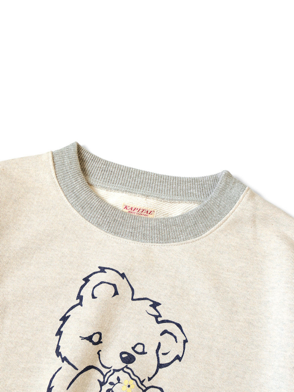 Kapital Top Fleece Crewneck Sweatshirt (Peckish Little Bear Print)