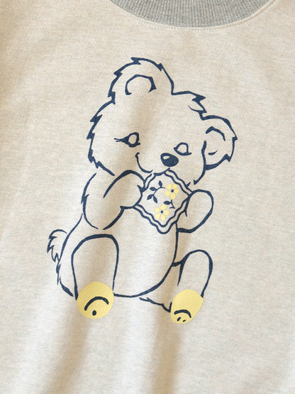 Kapital Top Fleece Crewneck Sweatshirt (Peckish Little Bear Print)