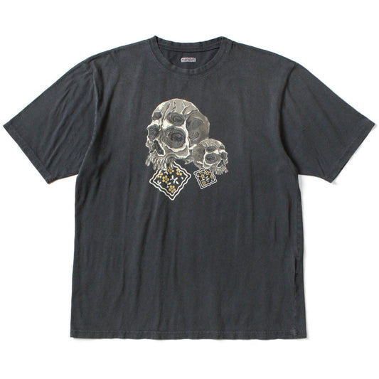 Kapital Jersey Crew T-Shirt (Peckish Rain Skull Print)