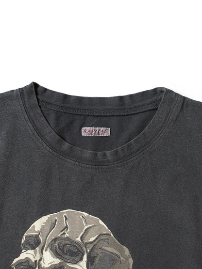 Kapital Jersey Crew T-Shirt (Peckish Rain Skull Print)
