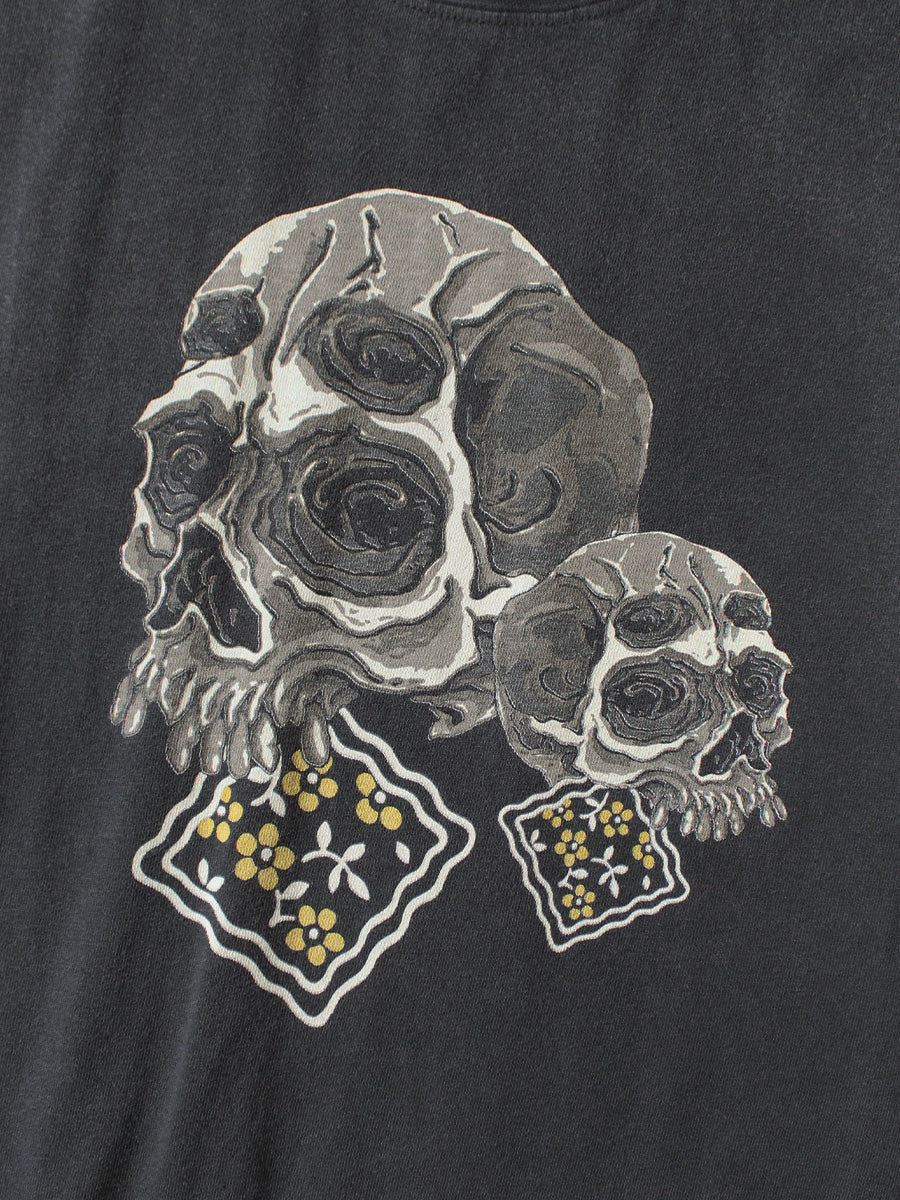 Kapital Jersey Crew T-Shirt (Peckish Rain Skull Print)