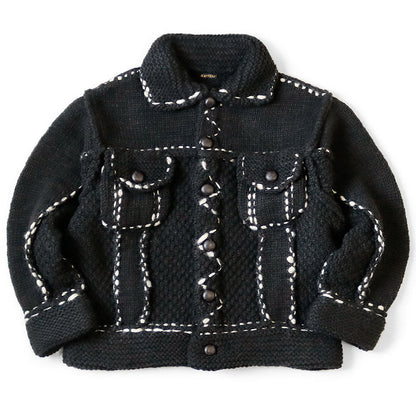 Kapital Cowichan Wool Hand Knit Denim Jacket