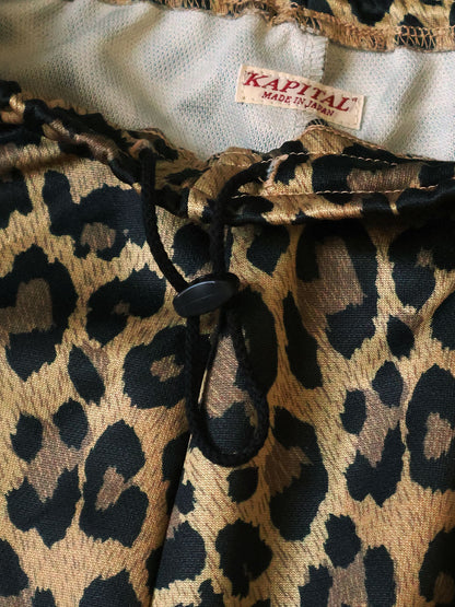 Kapital Smooth Jersey Leopard Print Stuntman Baggy Track Pants