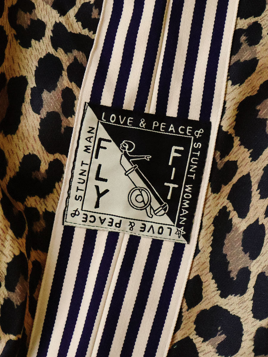 Kapital Smooth Jersey Leopard Print Stuntman Baggy Track Pants