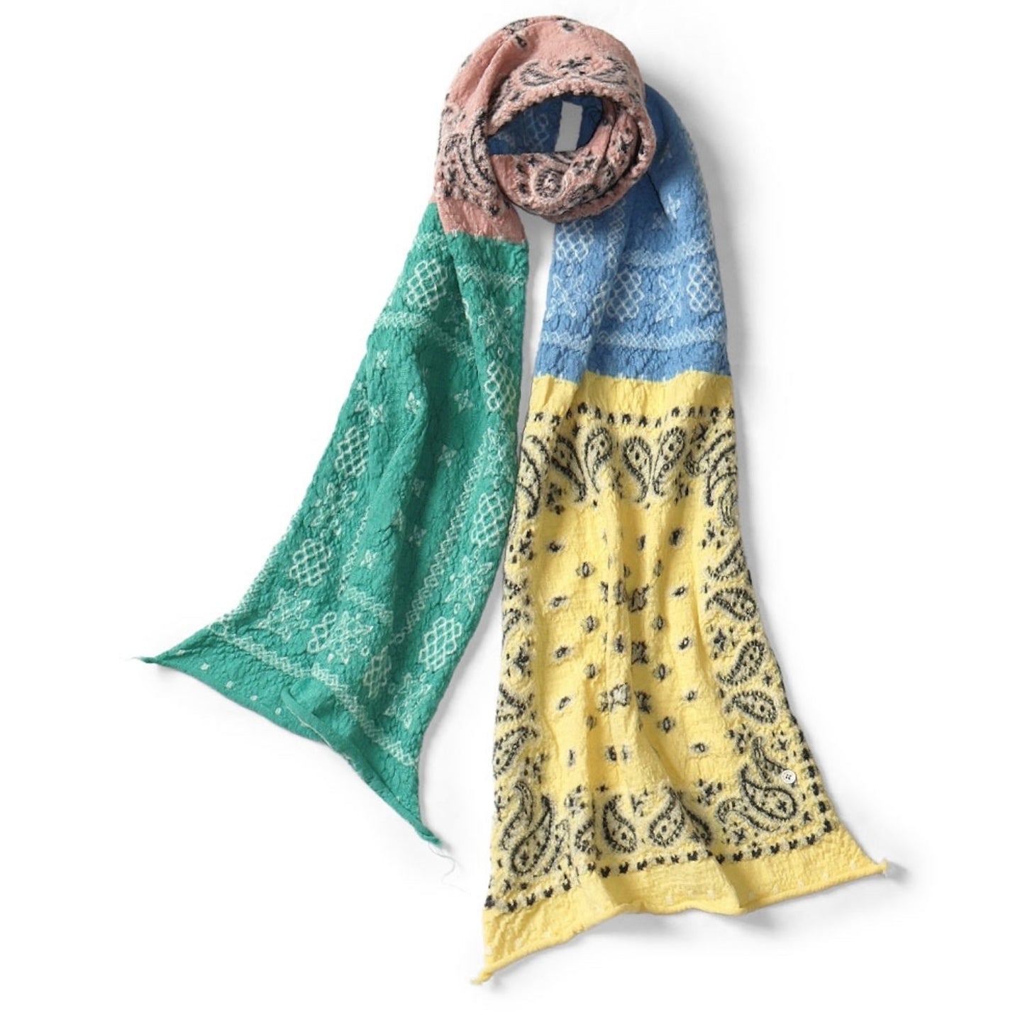 Kapital Felted Wool Pastel Bandana Cross Happy Scarf