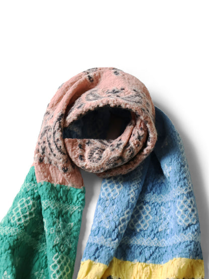 Kapital Felted Wool Pastel Bandana Cross Happy Scarf