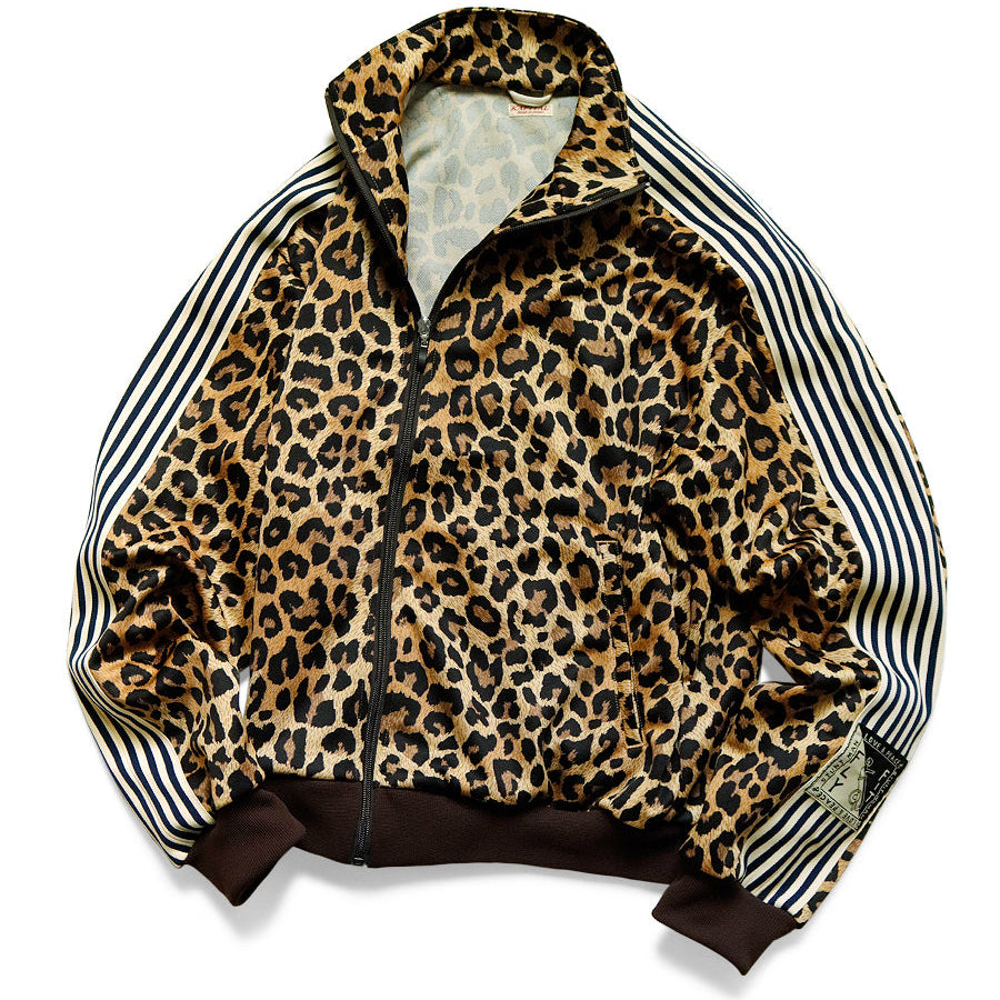 Kapital Smooth Jersey Leopard Print Stuntman Track Jacket
