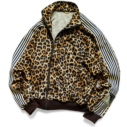 Kapital Smooth Jersey Leopard Print Stuntman Track Jacket