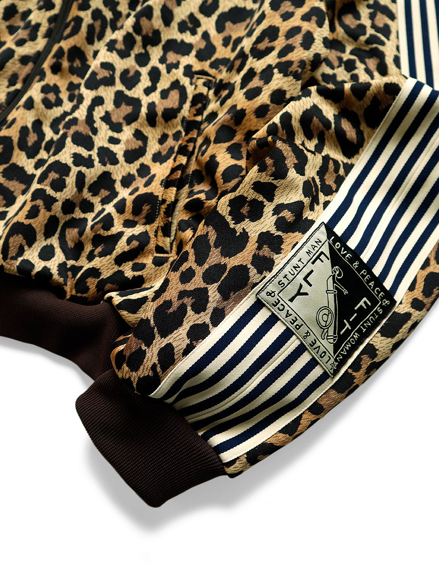 Kapital Smooth Jersey Leopard Print Stuntman Track Jacket