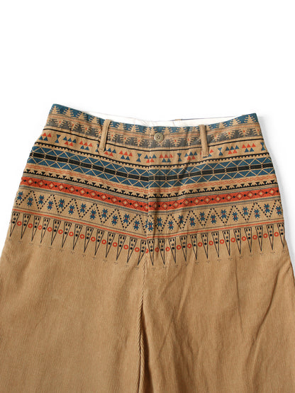 Kapital 14Wale Corduroy Tapered Pants (Town Craft Tribe Pattern)