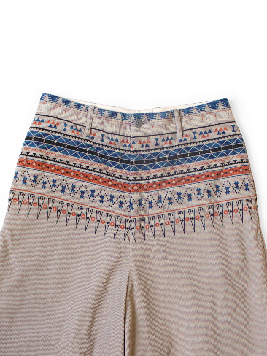 Kapital 14Wale Corduroy Tapered Pants (Town Craft Tribe Pattern)