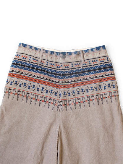Kapital 14Wale Corduroy Tapered Pants (Town Craft Tribe Pattern)
