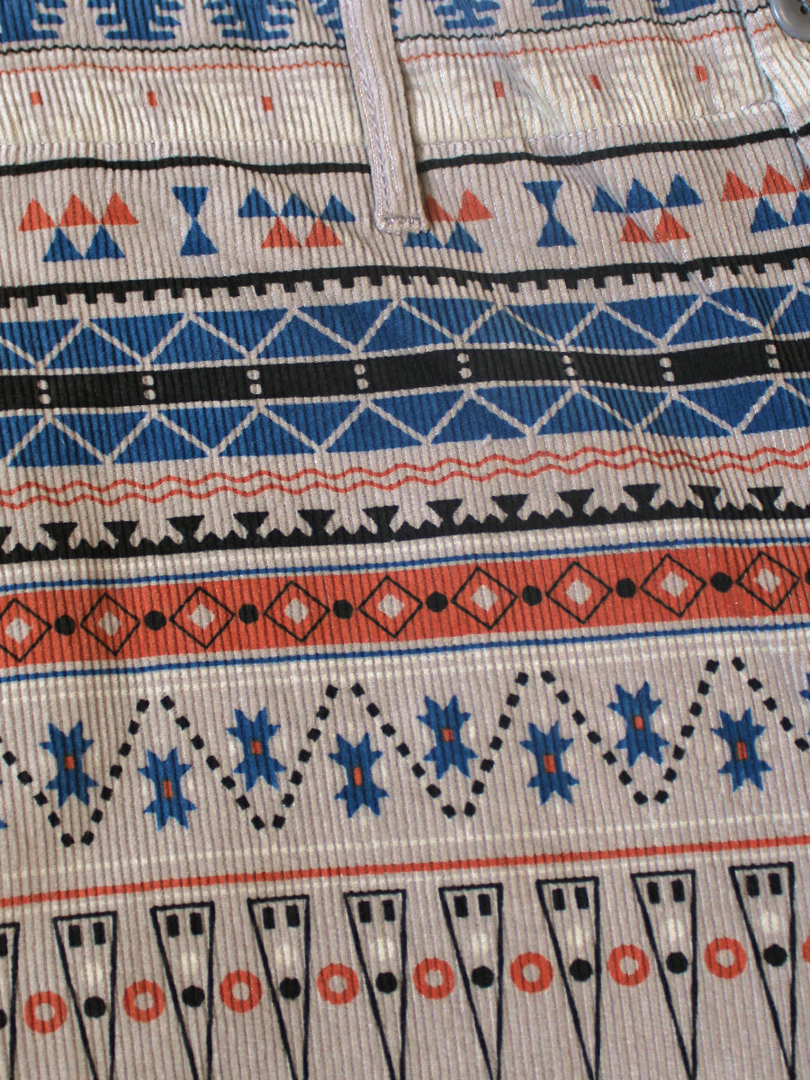 Kapital 14Wale Corduroy Tapered Pants (Town Craft Tribe Pattern)