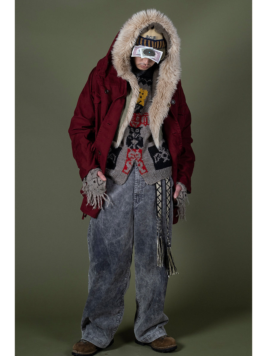 Kapital 14-Wale Corduroy Boogie Day Port Baggy Pants (Dirty Dyed)