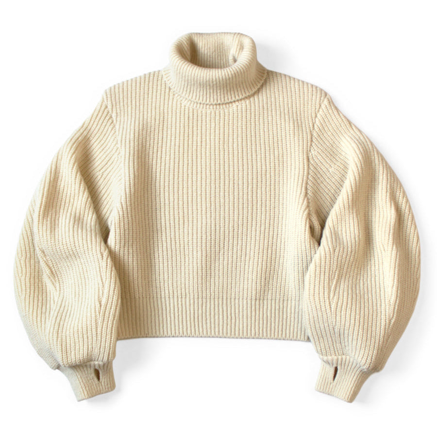 Kapital 5G Wool Rib Knit Belted Sleeve Sweater