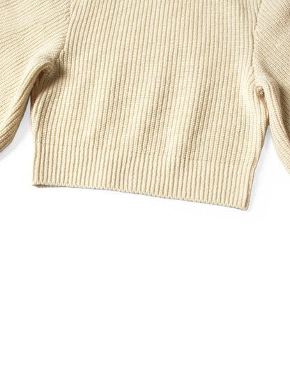 Kapital 5G Wool Rib Knit Belted Sleeve Sweater