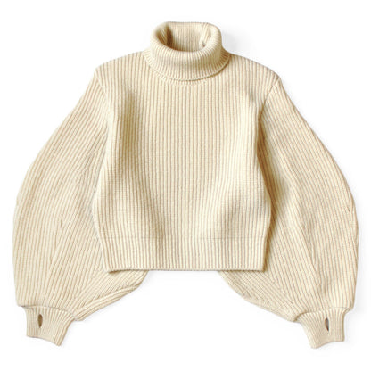 Kapital 5G Wool Rib Knit Belted Sleeve Sweater