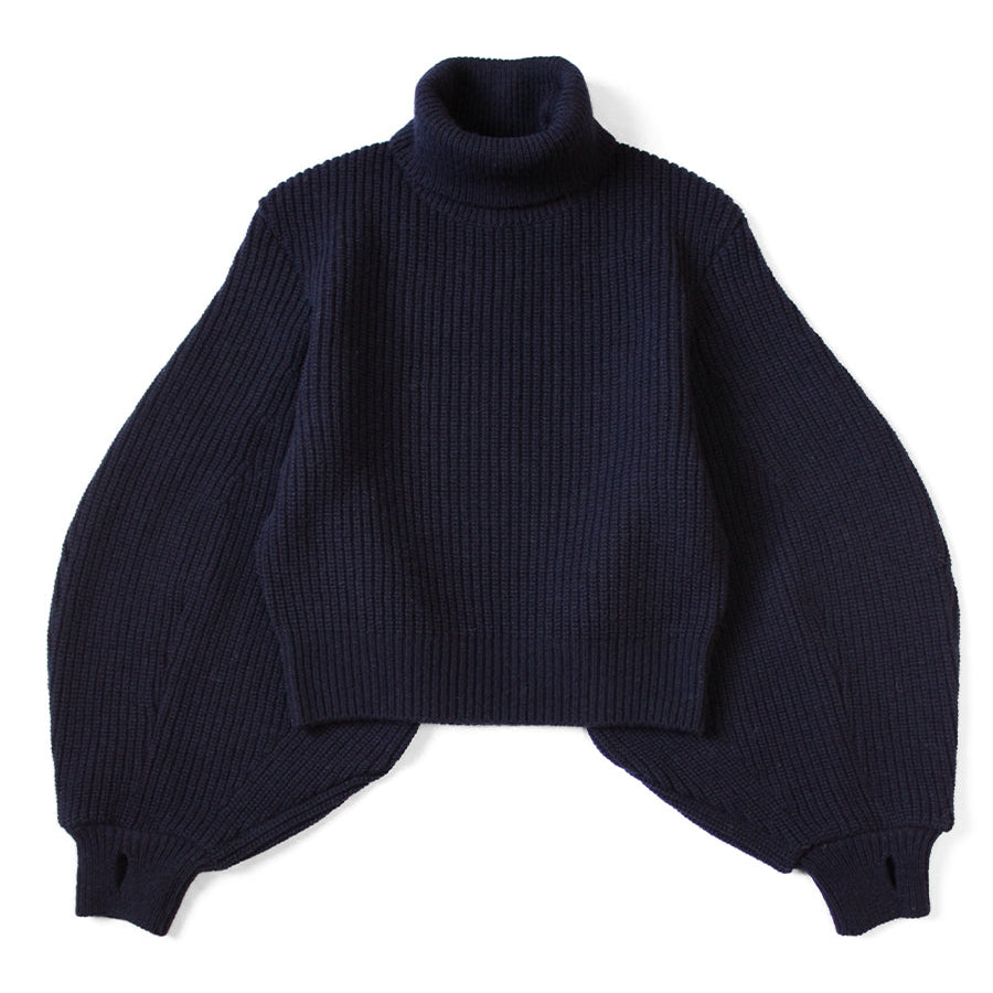 Kapital 5G Wool Rib Knit Belted Sleeve Sweater